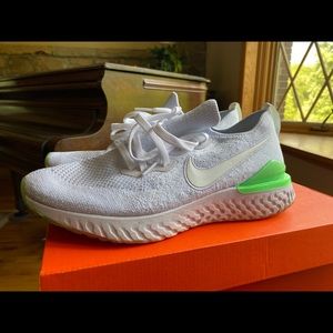 Nike Epic React Flyknit 2 White/Lime Blast Size 10